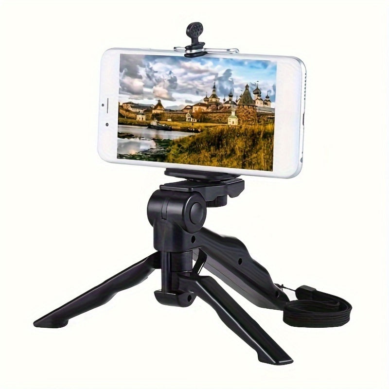 360° Anti-Shake Phone Stand, Multi-Functional Foldable Portable Selfie Holder with Desktop Tripod and Handheld Stabilizer for Horizontal/Vertical Screen Adjustment, Ideal for Photography, Video Recording, and Live Streaming,