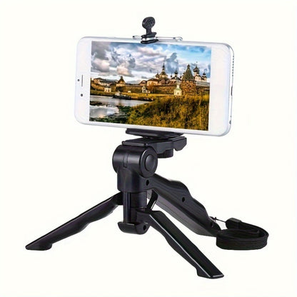 360° Anti-Shake Phone Stand, Multi-Functional Foldable Portable Selfie Holder with Desktop Tripod and Handheld Stabilizer for Horizontal/Vertical Screen Adjustment, Ideal for Photography, Video Recording, and Live Streaming,