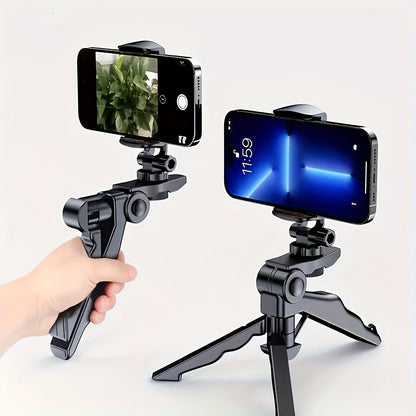 360° Anti-Shake Phone Stand, Multi-Functional Foldable Portable Selfie Holder with Desktop Tripod and Handheld Stabilizer for Horizontal/Vertical Screen Adjustment, Ideal for Photography, Video Recording, and Live Streaming,