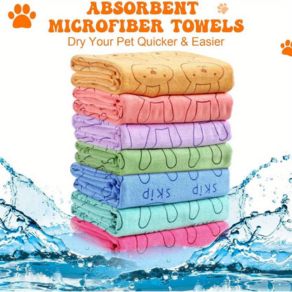1pc super absorbent microfiber dog towel, perfect for scrubbing cats, dogs, small and medium animals