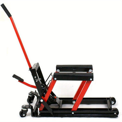 CNCEST Motorcycle Lift, Hydraulic Motorcycle Lift, Maximum Load 680kg, Rubberised Carrying Surfaces, Easy Use, Mounting Stand, Folding Lifting Platform (Red) Hot, Motorcycle Lifts, Motorcycle Stand Pad, Motorcycle Parts And A