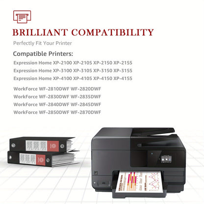 tinteiros 603XL compatíveis com as impressoras Epson Expression Home XP-2100, XP-2150, XP-3100, XP-3105, XP-3150, XP-4100, XP-4155, Workforce WF-2810, WF-2830, WF-2835, WF-2840 e WF-2850 (embalagem com 10 unidades).