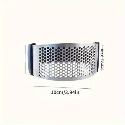 1pc Stainless Steel Garlic Press, Manual Vegetable Cutter & Fruit Masher, Easy-to-Use Kitchen Tool, for Chopping & Smashing Garlic, with No Electricity Required, for Home, Restaurant & Supermarket Use