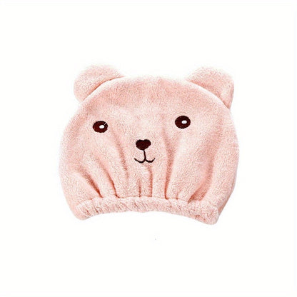OLOEY Quick-Dry Microfiber Hair Towel Wrap for Women - Cute Cartoon Design, Perfect for Curly, Long & Thick Hair, Paraben-Free