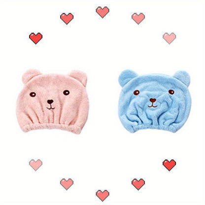 OLOEY Quick-Dry Microfiber Hair Towel Wrap for Women - Cute Cartoon Design, Perfect for Curly, Long & Thick Hair, Paraben-Free