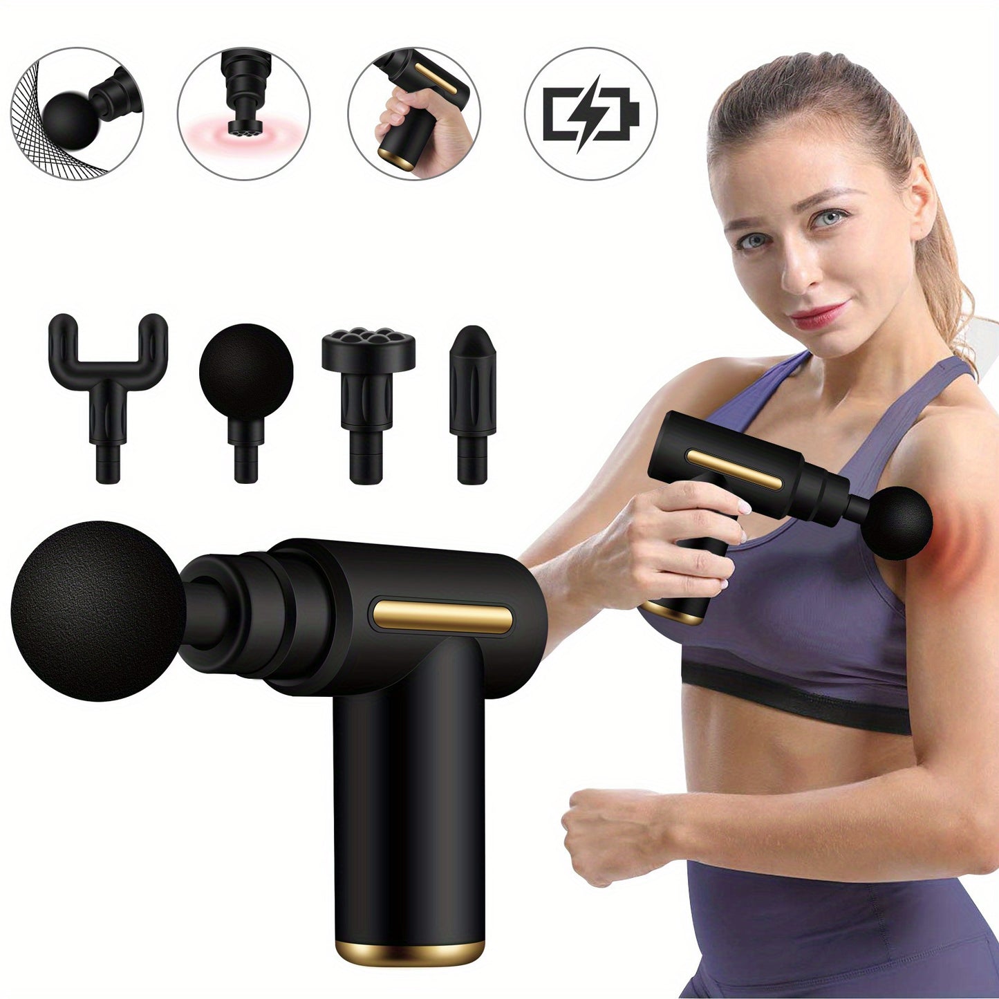 LAN XUN Father'S Day Gift! Silent & Powerful 6-Speed Variable Speed Portable Design - Rechargeable Battery, Ergonomic Handle, Compact & Lightweight for Home Gym, Office, Travel - Ideal for Fitness Enthusiasts & Business Profe