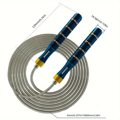 Corda de saltar MOGOLD reforçada e ajustável com design anti-emaranhamento e mecanismo de bloqueio automático sem parafusos - Comprimento extra longo de 1,5 m ou mais, ideal para adultos, homens e mulheres.