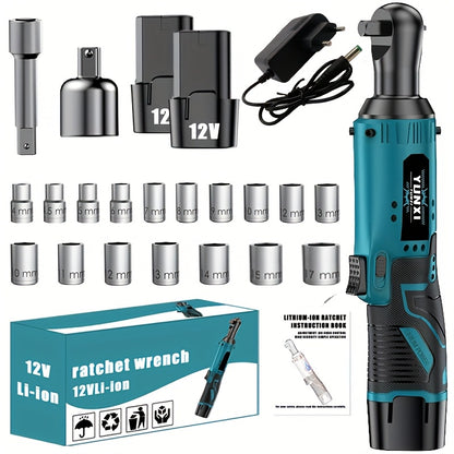 2025 New Electric Wrench, Portable Ratchet Wrench, Automotive Maintenance Angle Crane Installation Tool, Effort-Saving Quick-Release Wrench for Home Renovation, Ergonomic Socket Design, Featuring Adjustable-Speed Trigger, Ide