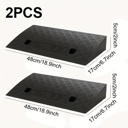2pcs Heavy-Duty Portable Ramps with Non-Slip Surface - 5cm Height, Durable Plastic Construction for Cars, Motorcycles, Wheelchairs & Pets - Easy to Use for Loading & Unloading, Accessibility Ramp for Outdoor Use, Ramp for Car