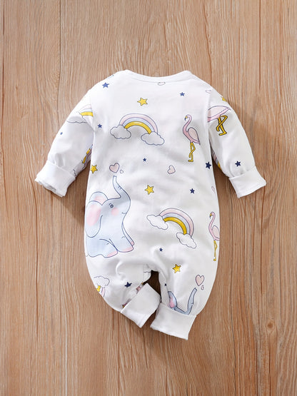 Baby Cute Cartoon Koala Long Sleeve Crew Neck Rompers