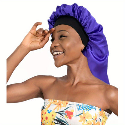 Silky Long Bonnet For Sleeping Solid Color Night Cap For Women Hair Care Tools For Sleeping In Overnight