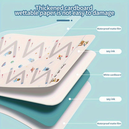 Reusable Handwriting Practice Book for Kids Ages 3-6 - 128 Pages with Letters, Numbers & Sensory Feedback Lines | Dry Erase Magic Copybook | Preschool & Kindergarten Learning, Colorful Illustrations, Durable Paper, Interactiv