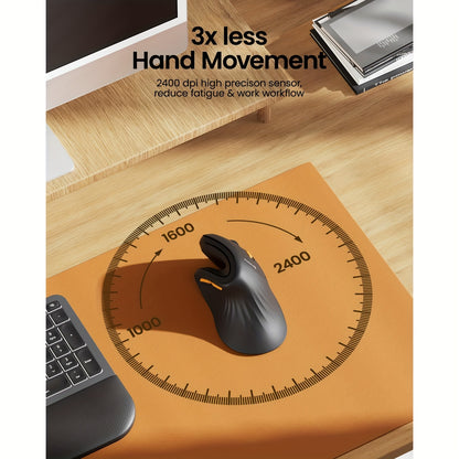 Ergonomic Vertical Mouse, BT Rechargeable Mouse Wireless, Ergo Mouse With 3 Multi-Device For PC/Notebook/Laptop, 2.4GHz Optical Mouse For Windows, Mac OS