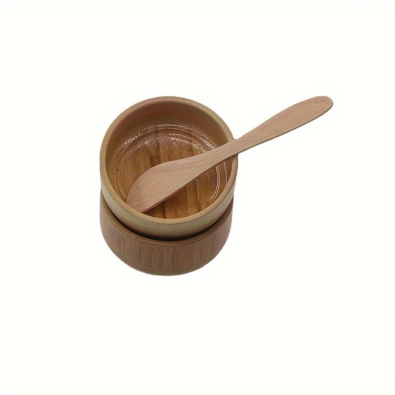 4pcs Bamboo DIY Face Mask Mixing Kit - Includes Bowl, Spatula, Brush & Beauty Scoop - Alcohol-Free, No Batteries Required