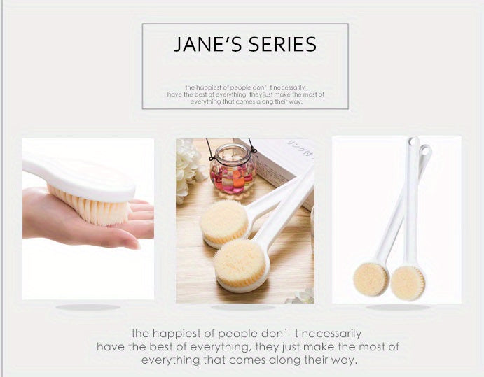 Long Handle Shower Brush with Exfoliating Scrubber for Body and Back - Massage and Exfoliate Skin in the Bathroom