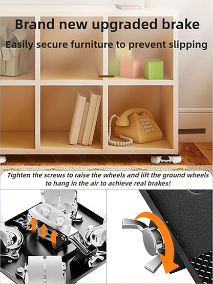 6-Piece Upgraded Furniture Dolly Set, Includes 4 Furniture Movers with 4 Wheels, 1 Pry Bar, 1 Pair of Gloves, Carbon Steel Panel Heavy-Duty Dolly, Furniture Lifter with 4 Universal 360° Swivel Rubber Wheels, Max Load 999.72