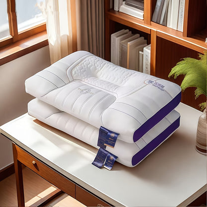 1pc Zero Pressure Deep Sleep Neck Pillow - 4-Level Ergonomic Cervical Pillow with Anti-Hunchback Design, Soft & Firm Support for Side/Back/Stomach Sleepers, Non-Collapsing Core, 8-Hour Comfort, Hand Washable, Ideal for Home U