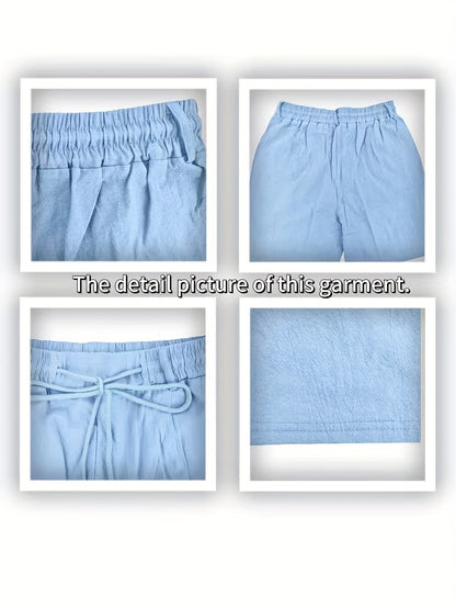 Men'S Casual Summer Linen Shorts - Light Gray, Breathable 5-Inch Shorts with Pockets, Perfect for Beach & Outdoor Activities, Casual Summer Wear|Relaxed Fit Shorts|Pocketed Shorts