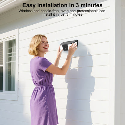 Wireless Solar Security Camera Outdoor with Motion Detection Color Night Vision Two-Way Audio Built-in Spotlight And Siren Alarm for Home