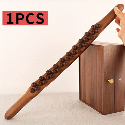 1pc Massage Tools For Body With 31 Beads, Muscle Shaping, Wooden Massage Stick For Back, Neck, Hand, Leg, Waist