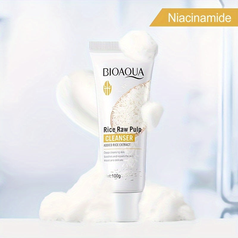 100g Rice Raw Pulp Cleansing Gel, Deep Clean Beautiful Face Wash Care for Delicate Skin for Men And Women Daily Care