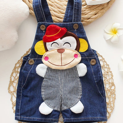 Baby Boys And Girls Cute Dog Pattern Overalls Shorts Clothes For Summer