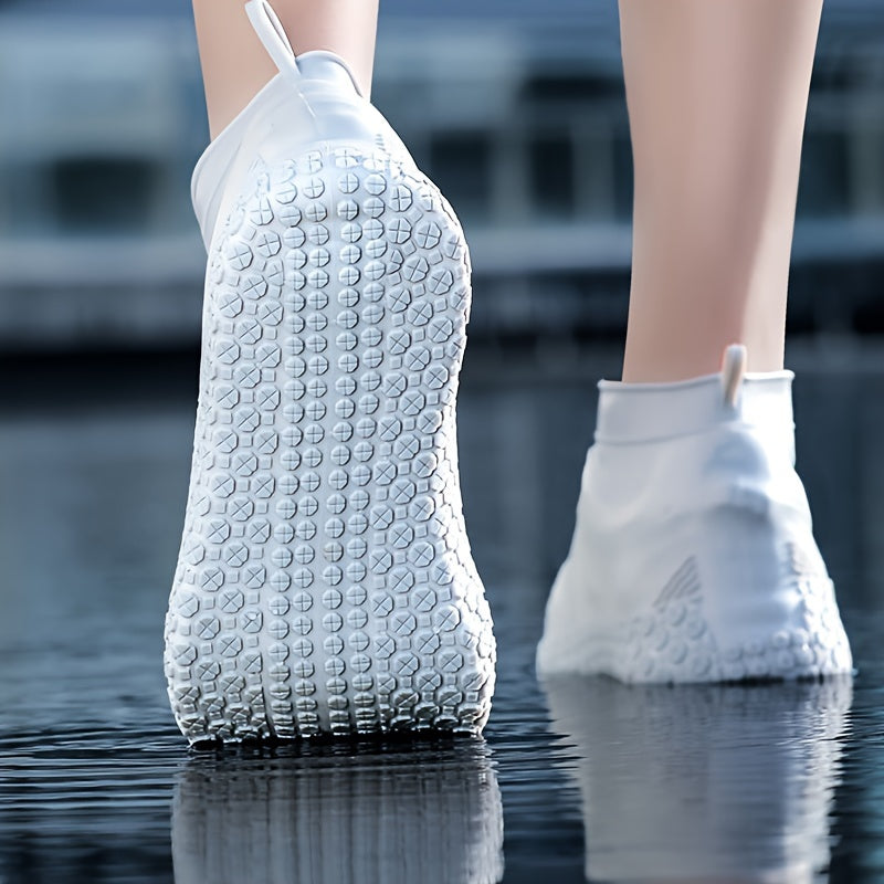 Capas para calçado para senhoras, cavalheiros e estudantes - Capas de silicone reutilizáveis, à prova de pó e antiderrapantes, ideais para a chuva.
