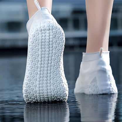 Capas para calçado para senhoras, cavalheiros e estudantes - Capas de silicone reutilizáveis, à prova de pó e antiderrapantes, ideais para a chuva.