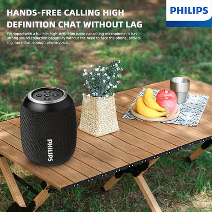 Philips TWS Stereo Wireless Speaker System - Portable Smart Speaker with App Control, -C/Power Bank Compatible, Low- Indicator, Compatible with Smartphones/PC/Tablet/DVD/Smart Speakers, - Sound for Home & Outdoor (No
