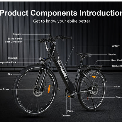 Folding Electric Bike | 26x3.0-inch Durable Tires | 48V13AH Removable Battery | 250W Motor | Disc Brakes | LCD Smart Meter | 100-110km Power-Assisted Range, Mountain Bike, Adult Bike, Cycling Assistant,  Urban Commuting, Mode