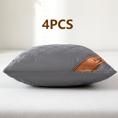 4pcs High-Quality Luxury Double-Sided Patterned Pillow Covers, Gray Polyester Sofa Cushion Covers with Zipper Closure, Machine Washable, Multi-Use for Home, Car, and Sofa Decor