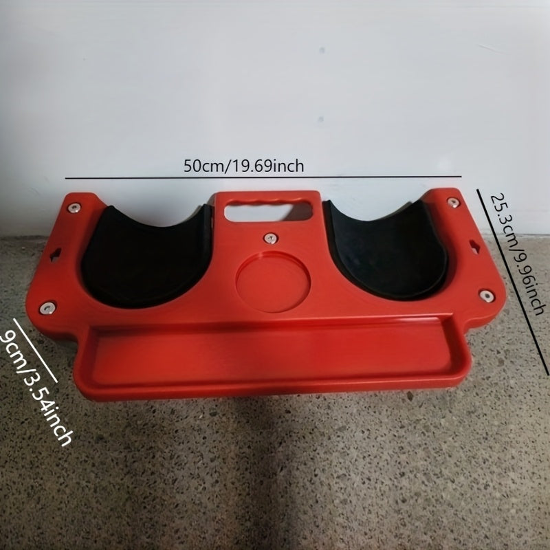 1 peça Almofada de Joelhos com Rodízios, Vermelha e Preta, com Tabuleiro de Ferramentas Integrado - Plataforma Metálica Acolchoada e Confortável para Carpinteiros, Operadores de Máquinas, Instaladores de Pavimentos e Reparadores Automóveis