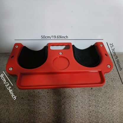 1 peça Almofada de Joelhos com Rodízios, Vermelha e Preta, com Tabuleiro de Ferramentas Integrado - Plataforma Metálica Acolchoada e Confortável para Carpinteiros, Operadores de Máquinas, Instaladores de Pavimentos e Reparadores Automóveis