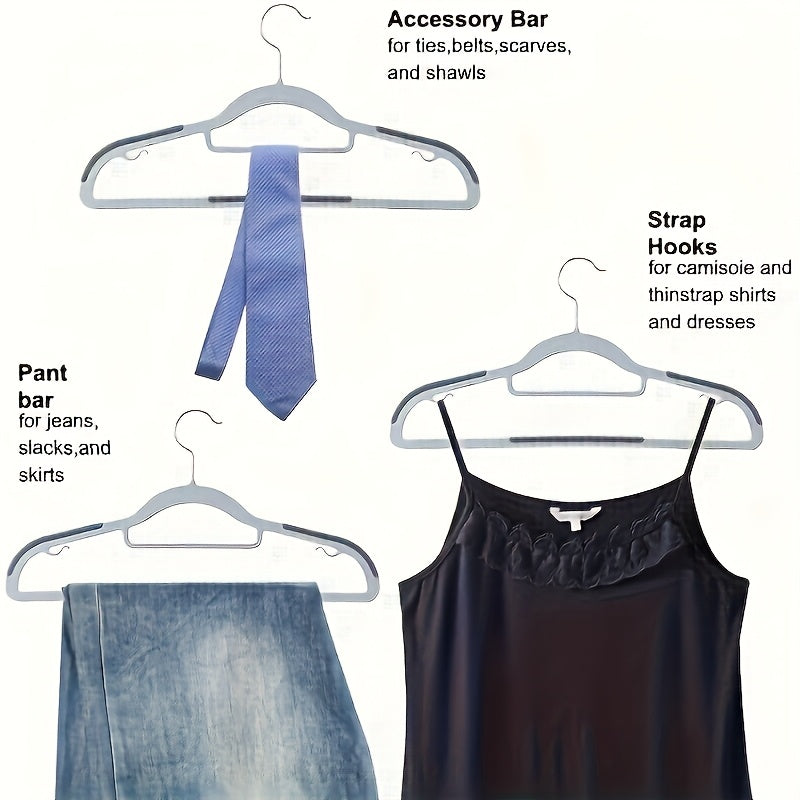 LDQ- 40pcs Set Non-slip Plastic Hangers + Stainless Steel Clips, Strong and Durable, 360° Heavy-Duty Rotating Hook Hanger, Four Seasons Home Clothes Drying and Storage and Organization, Suitable for Bedroom, Bathroom, Hom, R