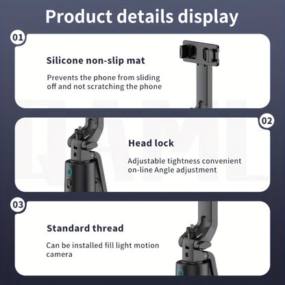 QAML  2025 NEW Q13 AI Selfie Stick Tripod with 360° Face Recognition Follow Mode, ai face tracking, auto face tracking tripod Multi-Function Phone Holder with Remote, Extendable Travel Tripod, Universal 1/4 Inch Screw Compat