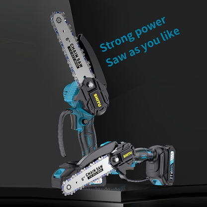 2025 new mini chainsaw wireless, lightweight and portable handheld electric tree cutting machine, equipped with splash guard, safety lock, rechargeable battery and safe trimming, can quickly cut tree branches, yards, homes an