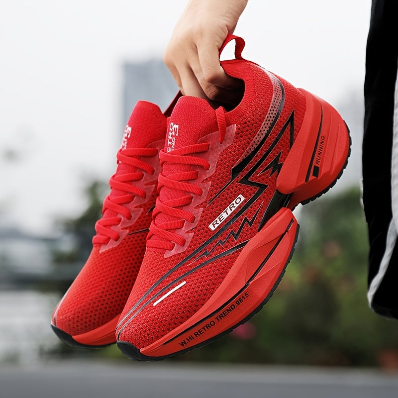 Ténis Slip-On para Homem - Calçado de Corrida Respirável com Estampado Geométrico e de Letras para Ginásio e Uso Casual