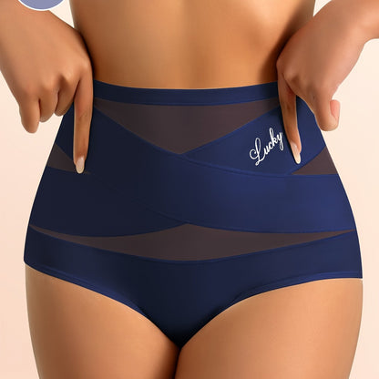 MIOTAN Women's High-Waisted Seamless Tummy Control Butt-Lifting Underwear - Breathable Ice Sliky Fiber Mesh with Cross-Over Design, Size S-XL (XS to XXL), Gym Apparel | Minimalist Style | Highelasticity Material, Tummy Contro