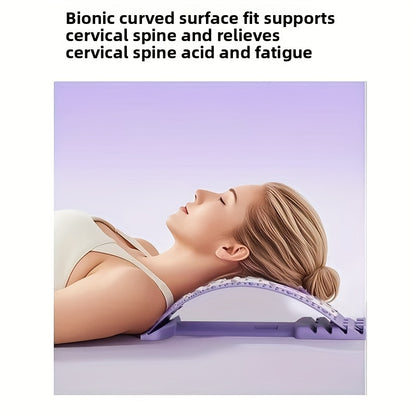 4-Level Adjustable Back Stretcher & Posture Corrector with Magnetic Closure - Ergonomic Lumbar Support for Upper & Lower Back, Office, Car, Home Use - Durable PP Material, Blue, Back Stretcher for Back, Posture Correction, Ca