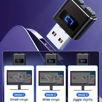 Vaydeer Mini Metal Mouse Jiggler, Made of High-Quality Aluminum Alloy, Longer Service Life, Plug and Play, Undetectable, 3 Natural and Random Tracks, USB Mouse Mover Can Improve Your Work Efficiency and Prevent Computer Sleep