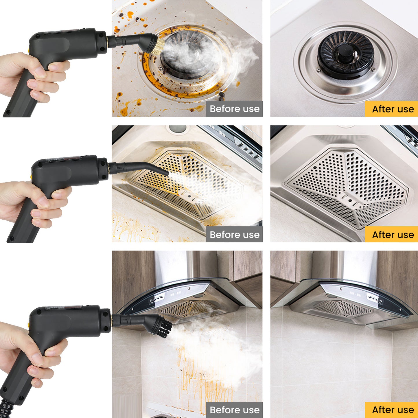 Portable Household Steamer Cleaning Machine, High Temperature Pressure Handheld Kitchen Carpet Steam Cleaner, for Homes, Offices and Vehicles