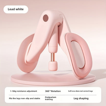 Aparelho para Exercícios do Pavimento Pélvico e Pernas - Equipamento de Ginástica Doméstica para Emagrecimento, Recuperação e Tonificação Muscular - Inúmeros Treinos, Material ABS Durável, Branco/Rosa