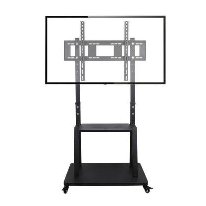Mobile TV Stand,Rolling TVs Cart on Wheels Height Adjustable Heavy-Duty Floor Stand Base for 81.28-254.0 cm LCD LED OLED Flat Panel Screens Movable Holds up to 79.83 KG with Shelf, Portable Tv Stand, Tv Unit for Living Room,