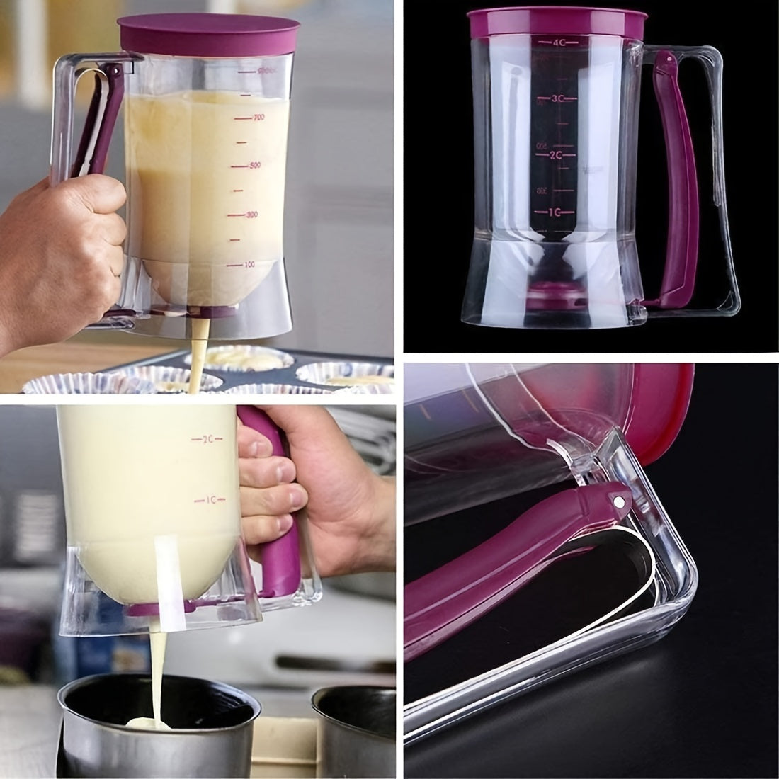 Dispensador Dobrável de Massa para Panquecas, Cupcakes e Bolos