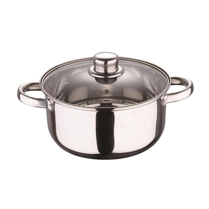 Well Home 12pcs Stainless Steel Kitchen Battery Game with Induction Bases And Ergonomic Handles