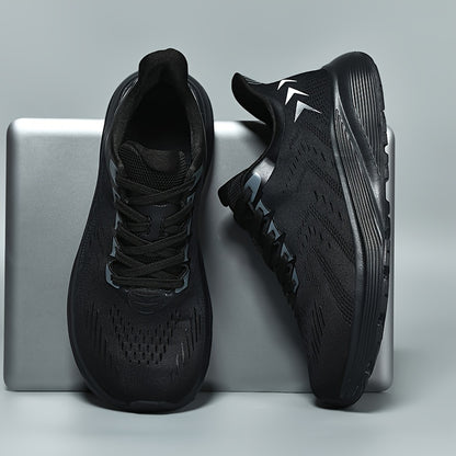 Men'S Wide Toe Box Running Shoes - Non-Slip MD Sole, Breathable Fabric Upper, All-Season Gym, Jogging, Walking Shoes - Lace-Up Athletic Sneakers for Big Feet & Wide Feet - Available in Multiple Colors (Dark Blue/Neon Yellow)