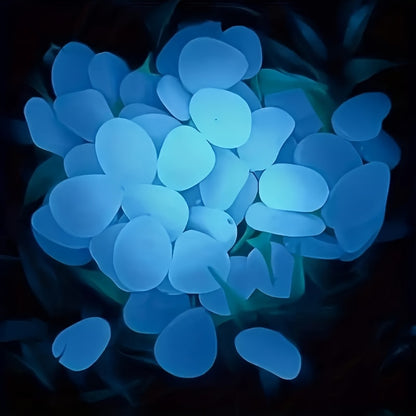 100pcs/500pcs Outdoor Luminous Miniature Pebbles, Garden Potted Mini Garden Accessories, Garden Decoration, Garden Supplies, Wedding Party Decoration, Festival Supplies, Garden Aquarium Dark Glow-in-the Dark Luminous Stone! (