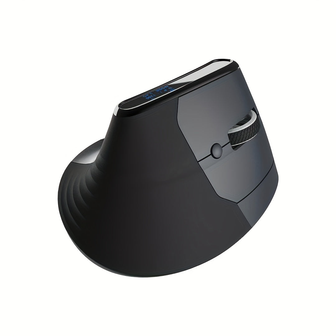 MCPIWOHY Dual Wheel Wireless Wireless Mouse, 2.4GHz, Type-C Wired Triple Mode Connection, Ergonomic Mouse with Screen Display, Rechargeable Optical Mouse