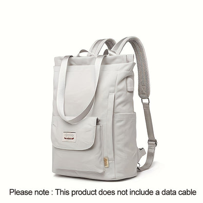 Adjustable Strap Laptop Backpack - Durable Nylon, Zipper Closure, Multiple Compartments, Casual Style, High School Backpack, Casual Backpack | Adjustable Strap Bag | Zippered Backpack