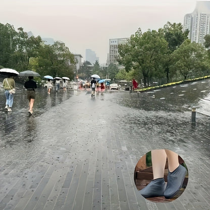 Pair of Silicone Shoe Covers - Waterproof & Rainproof, Reusable Non-Slip, Durable & Stretchy, Easy to Clean, for Men & Women, Outdoor Rain Gear